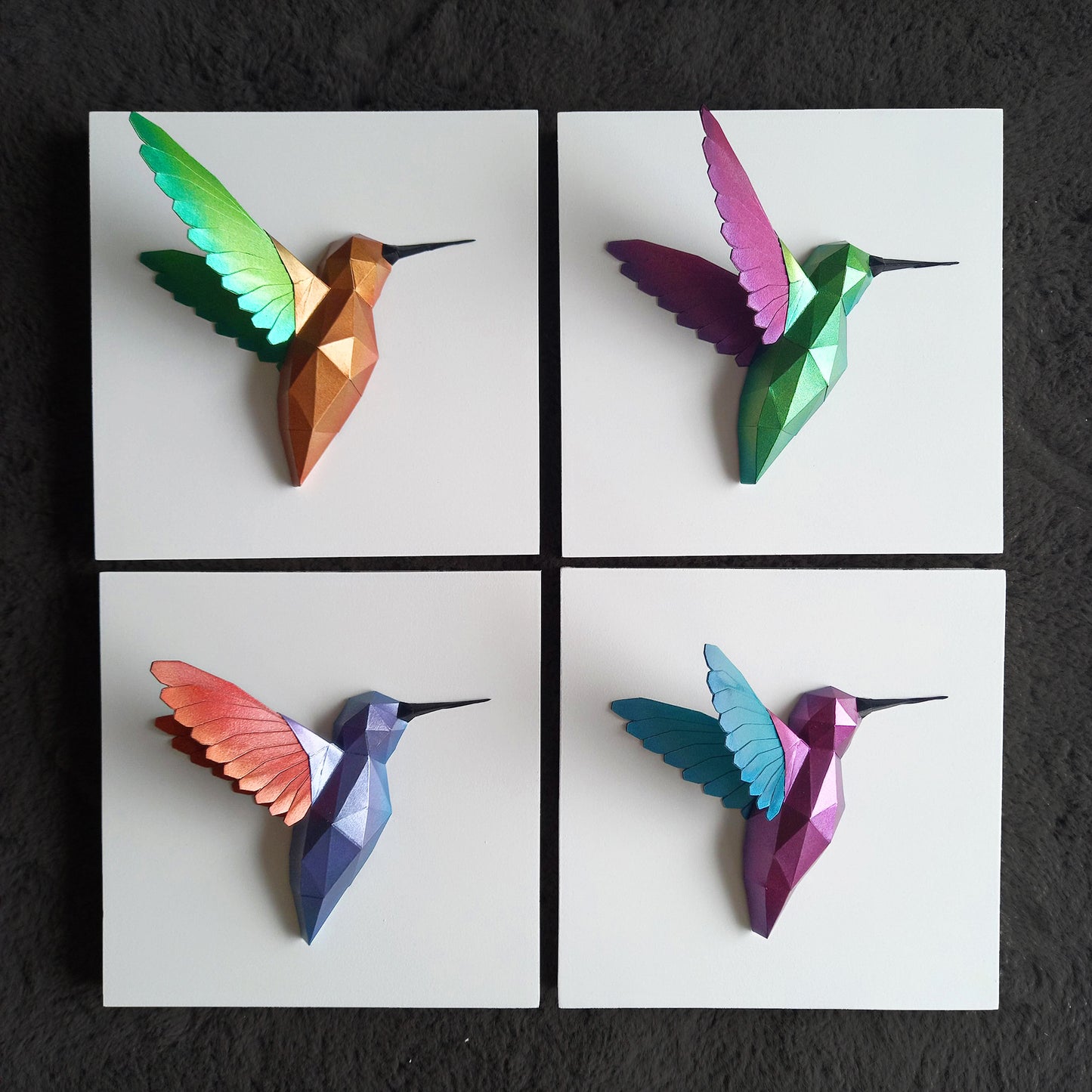 CUADRO COLIBRÍ EN PAPERCRAFT